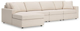 Modmax Oyster Nuvella® 4-Piece Sectional with Chaise