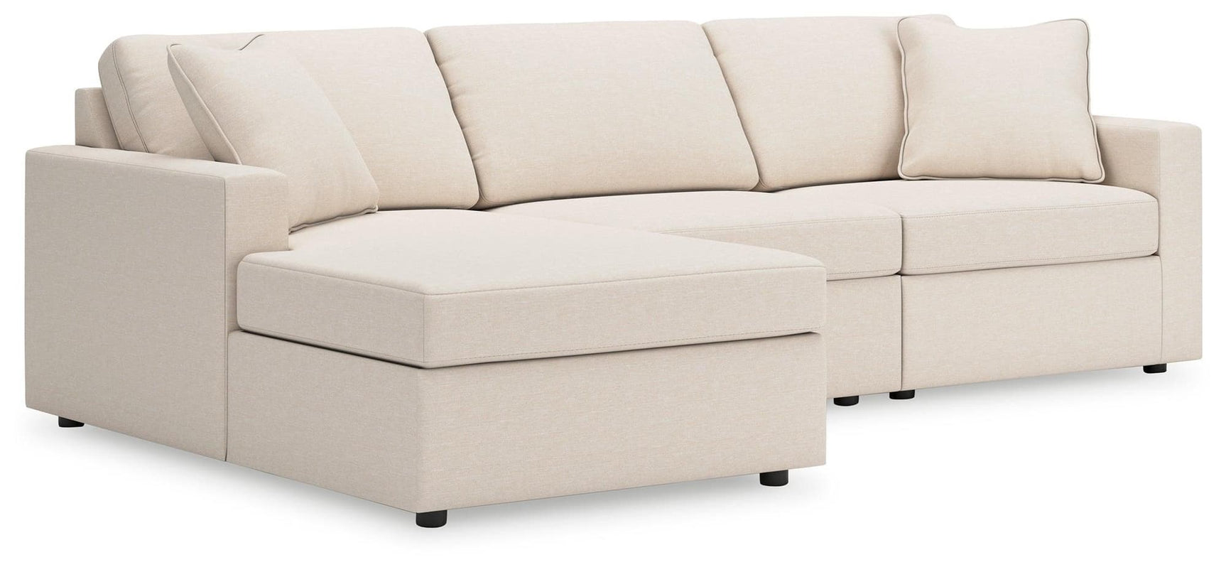 Modmax Oyster Nuvella® 3-Piece Sectional with Chaise