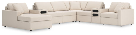 Modmax Oyster Nuvella® 8-Piece Sectional with Audio System and Chaise
