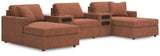 Modmax Spice Nuvella® 5-Piece Double Chaise with Audio Consoles