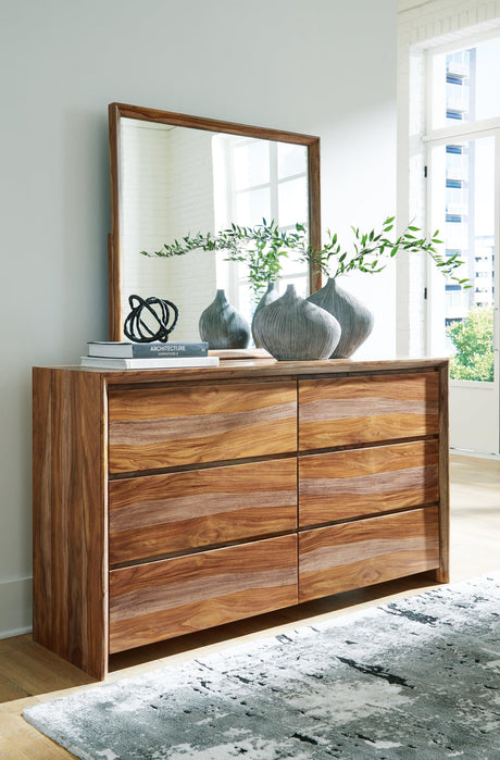 Dressonni Brown Dresser and Mirror
