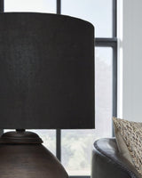 Naareman Metallic Black 2-Piece Table Lamp Set