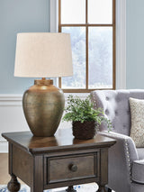 Madney Antique Gold Finish 2-Piece Table Lamp Set