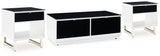 Gardoni White/Black Coffee Table with 2 End Tables