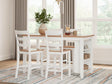 Gesthaven Natural/White Counter Height Dining Table and 4 Barstools