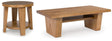 Kristiland Light Brown Coffee Table with 1 End Table