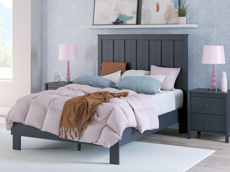 Simmenfort Navy Blue Full Platform Bed