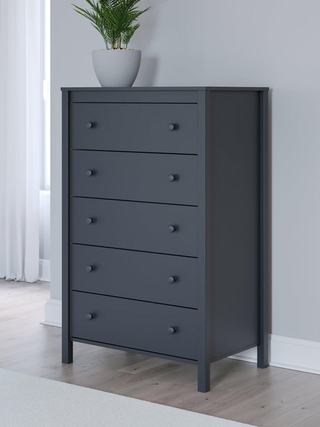 Simmenfort Navy Blue Chest of Drawers