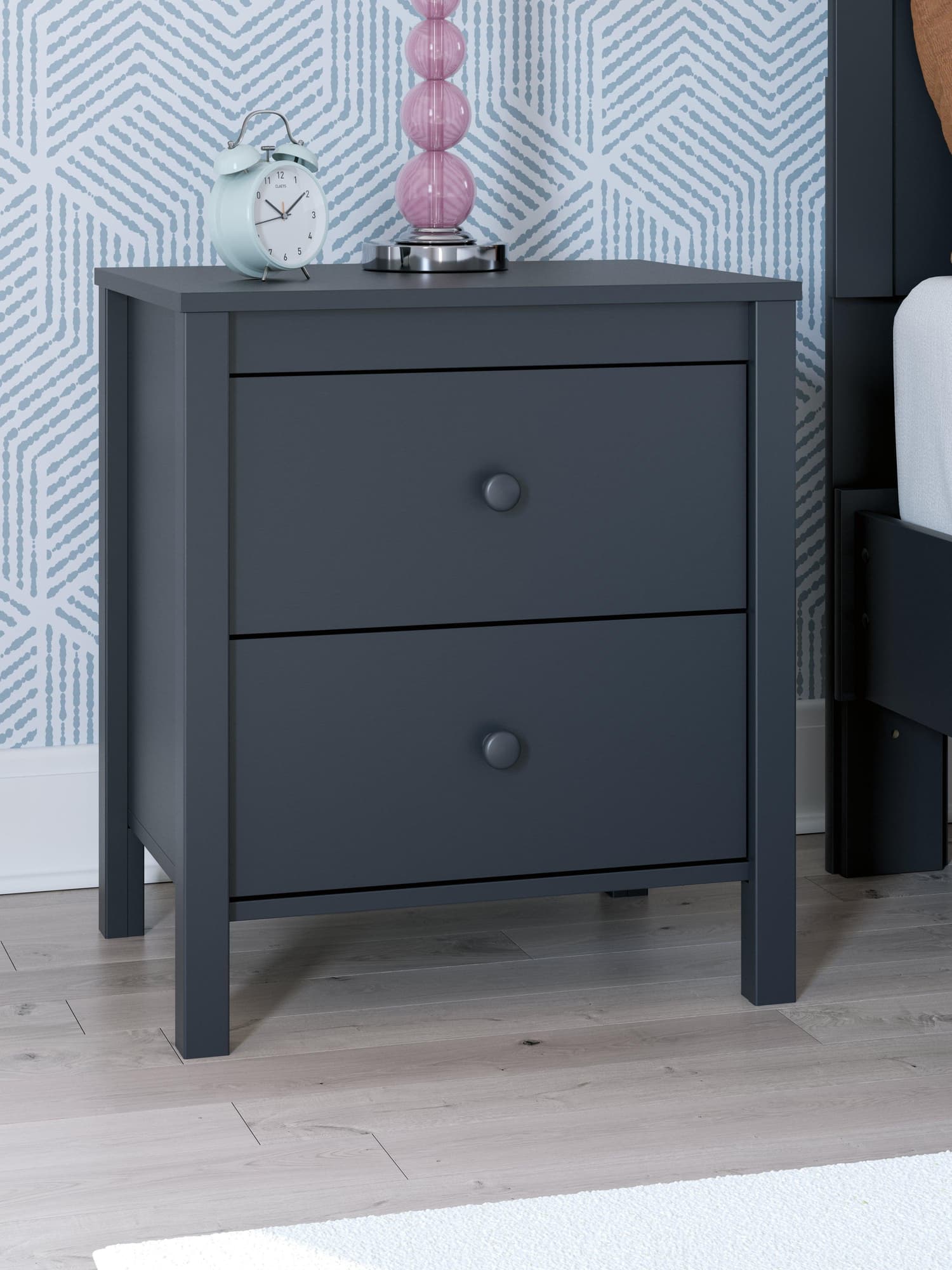 Simmenfort Navy Blue Nightstand