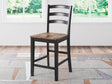 Wildenauer Brown/Black Counter Height Barstool