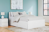 Onita White Queen Panel Platform Bed with 2 Side Storage