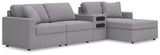 Modmax Granite Performance Fabric,Next-Gen Nuvella™ 4-Piece Sectional with Chaise