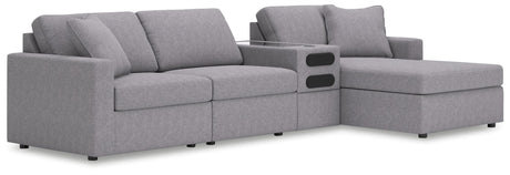 Modmax Granite Performance Fabric,Next-Gen Nuvella™ 4-Piece Sectional with Chaise