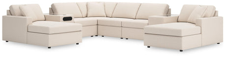Modmax Oyster Performance Fabric,Next-Gen Nuvella™ 8-Piece Sectional with Chaise