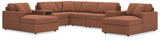 Modmax Spice Performance Fabric,Next-Gen Nuvella™ 8-Piece Sectional with Chaise