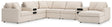 Modmax Oyster Performance Fabric,Next-Gen Nuvella™ 8-Piece Sectional with Audio System and Chaise