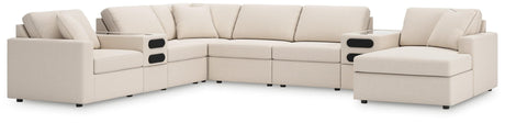 Modmax Oyster Performance Fabric,Next-Gen Nuvella™ 8-Piece Sectional with Audio System and Chaise