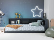Simmenfort Navy Blue Full Bookcase Storage Bed