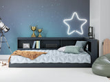 Simmenfort Navy Blue Full Bookcase Storage Bed