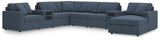 Modmax Ink Performance Fabric,Next-Gen Nuvella™ 8-Piece Sectional with Audio System and Chaise