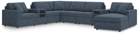 Modmax Ink Performance Fabric,Next-Gen Nuvella™ 8-Piece Sectional with Audio System and Chaise