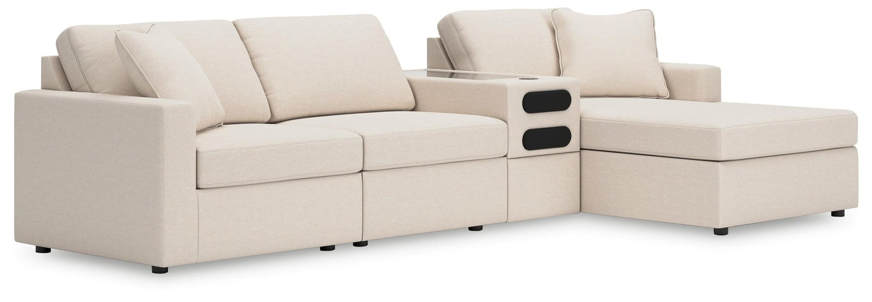 Modmax Oyster Performance Fabric,Next-Gen Nuvella™ 4-Piece Sectional with Chaise