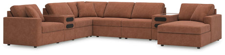 Modmax Spice Performance Fabric,Next-Gen Nuvella™ 8-Piece Sectional with Audio System and Chaise