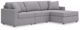 Modmax Granite Performance Fabric,Next-Gen Nuvella™ 3-Piece Sectional with Chaise