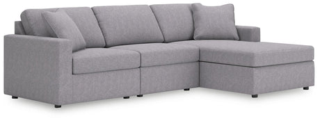 Modmax Granite Performance Fabric,Next-Gen Nuvella™ 3-Piece Sectional with Chaise