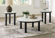 Xandrum Black/White Table (Set of 3)