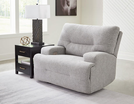 Acklen Place Pewter Performance Fabric,Next-Gen Nuvella™ Oversized Power Recliner