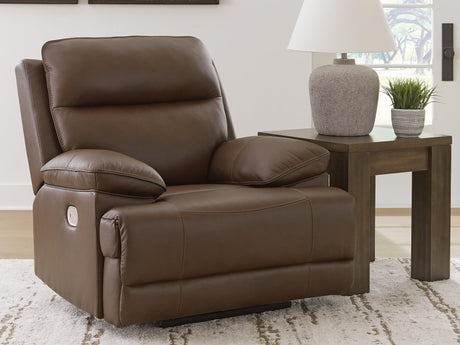 VonRyan Tobacco Leather Power Recliner