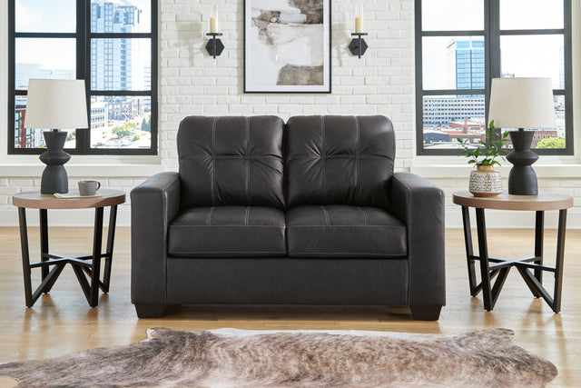 Barlin Mills Carbon Faux Leather Loveseat