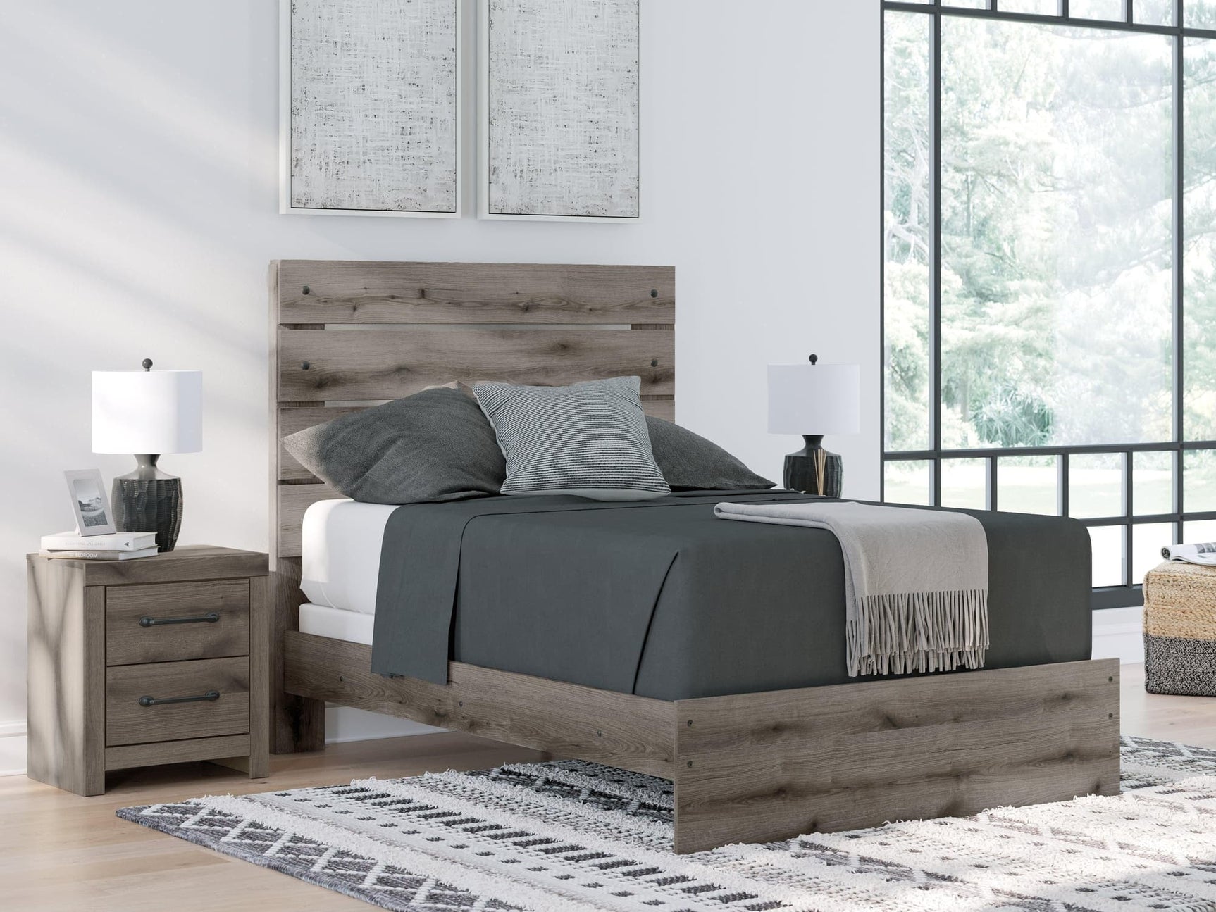 Graystorm Brown Gray Full Panel Bed