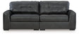 Brindley Pier Fog Leather 2-Piece Sectional Loveseat