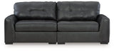 Brindley Pier Fog Leather 2-Piece Sectional Loveseat