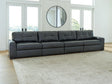 Brindley Pier Fog Leather 4-Piece Sectional