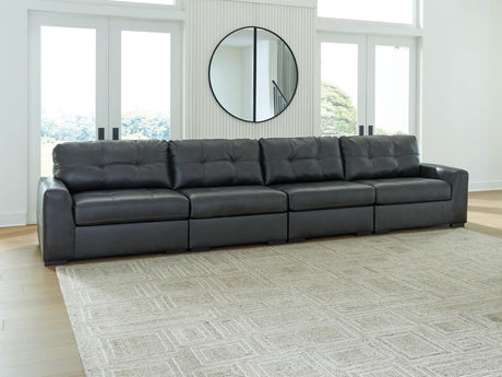 Brindley Pier Fog Leather 4-Piece Sectional