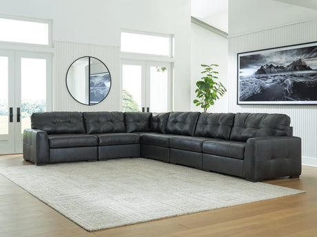 Brindley Pier Fog Leather 6-Piece Sectional