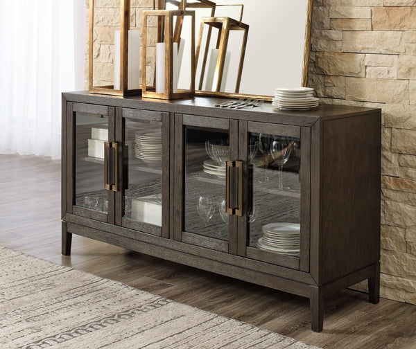 Burkhaus Dark Brown Counter Height Dining Table and 4 Barstools with Storage