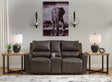 Boxmere Storm Leather Power Reclining Loveseat with Console