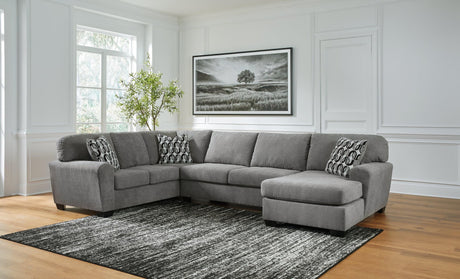 Birkdale Court Gray Chenille 3-Piece Sectional with Chaise