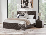 Prendonea Charcoal King Panel Bed