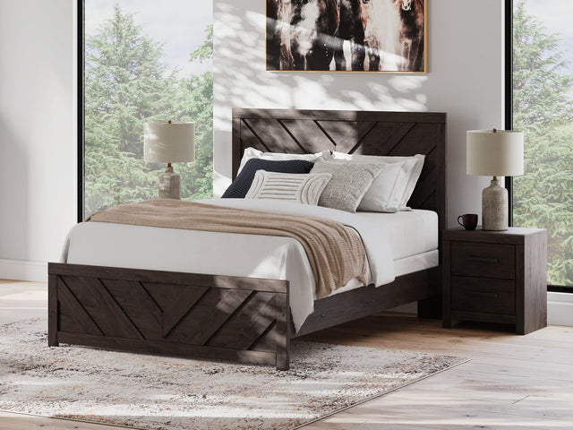 Prendonea Charcoal Queen Panel Bed