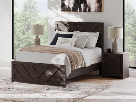 Prendonea Charcoal Full Panel Bed