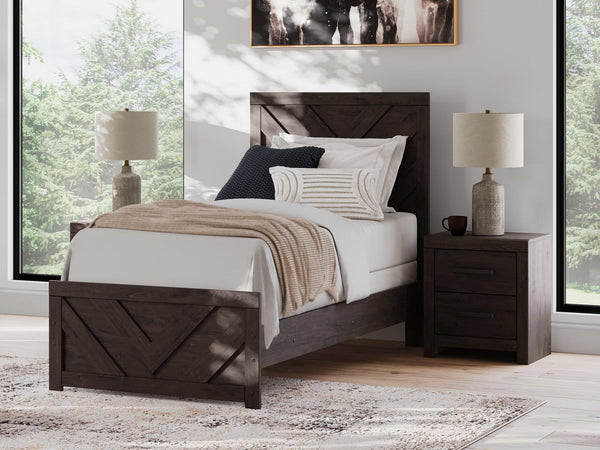 Prendonea Charcoal Twin Panel Bed