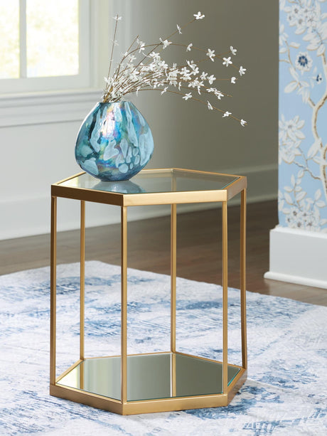 Veerwick Gold Finish Accent Coffee Table