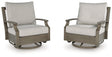Rainier Ranch Brown/Beige Outdoor Swivel Glider Chair with Cushion
