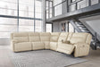 Double Deal Almond Leather 6-Piece Power Reclining Sectional
