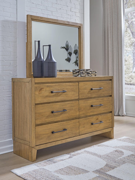 Sherbana Light Brown Dresser and Mirror
